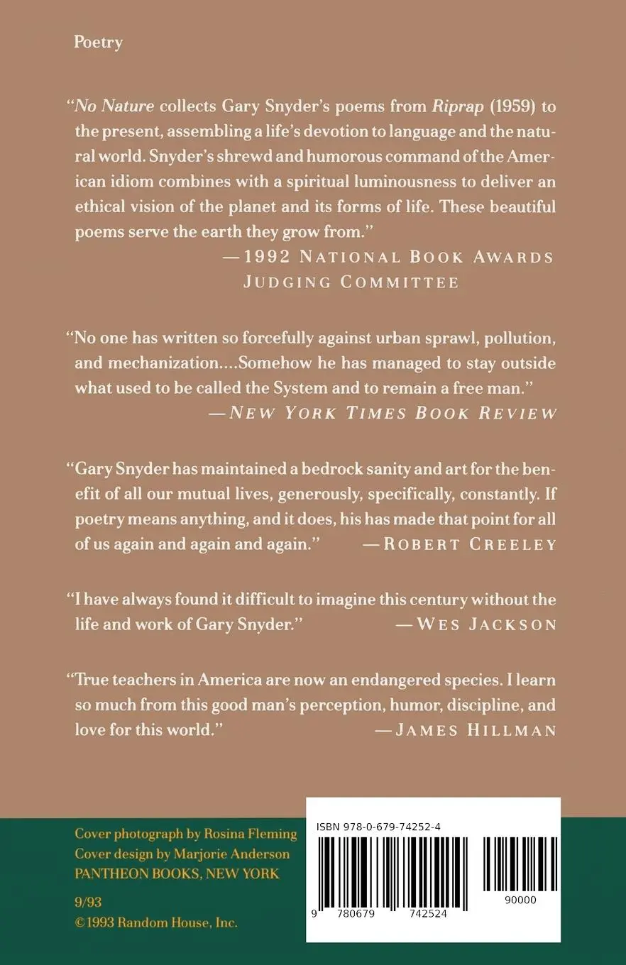 Rückseite: 9780679742524 | No Nature | New and Selected Poems | Gary Snyder | Taschenbuch | 1993