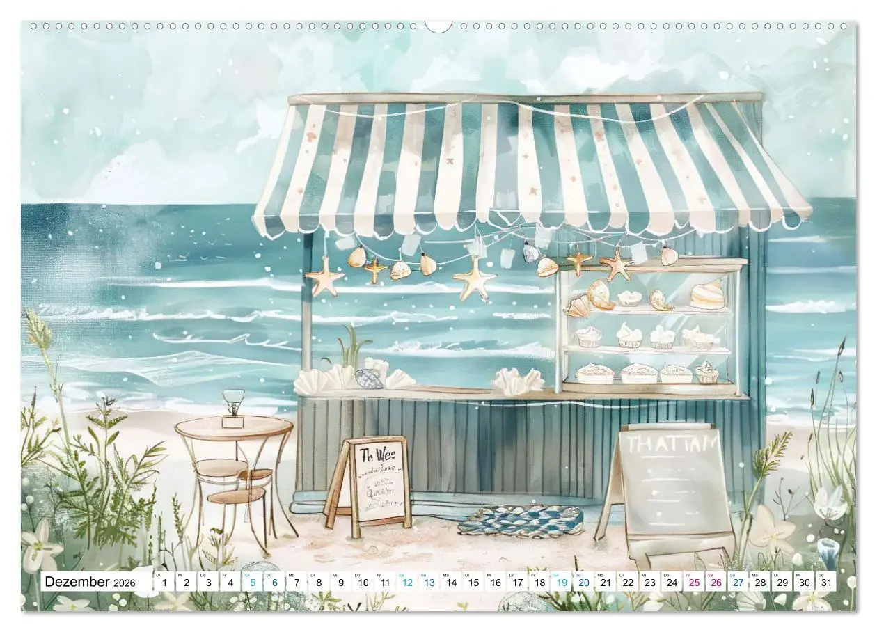 Bild: 9783457372524 | Strandträume in Aquarell (hochwertiger Premium Wandkalender 2026...