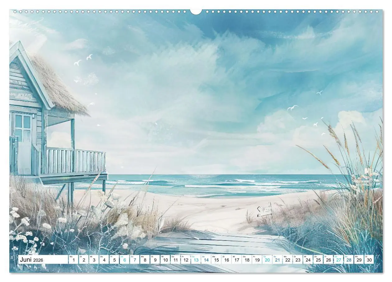 Bild: 9783457372524 | Strandträume in Aquarell (hochwertiger Premium Wandkalender 2026...