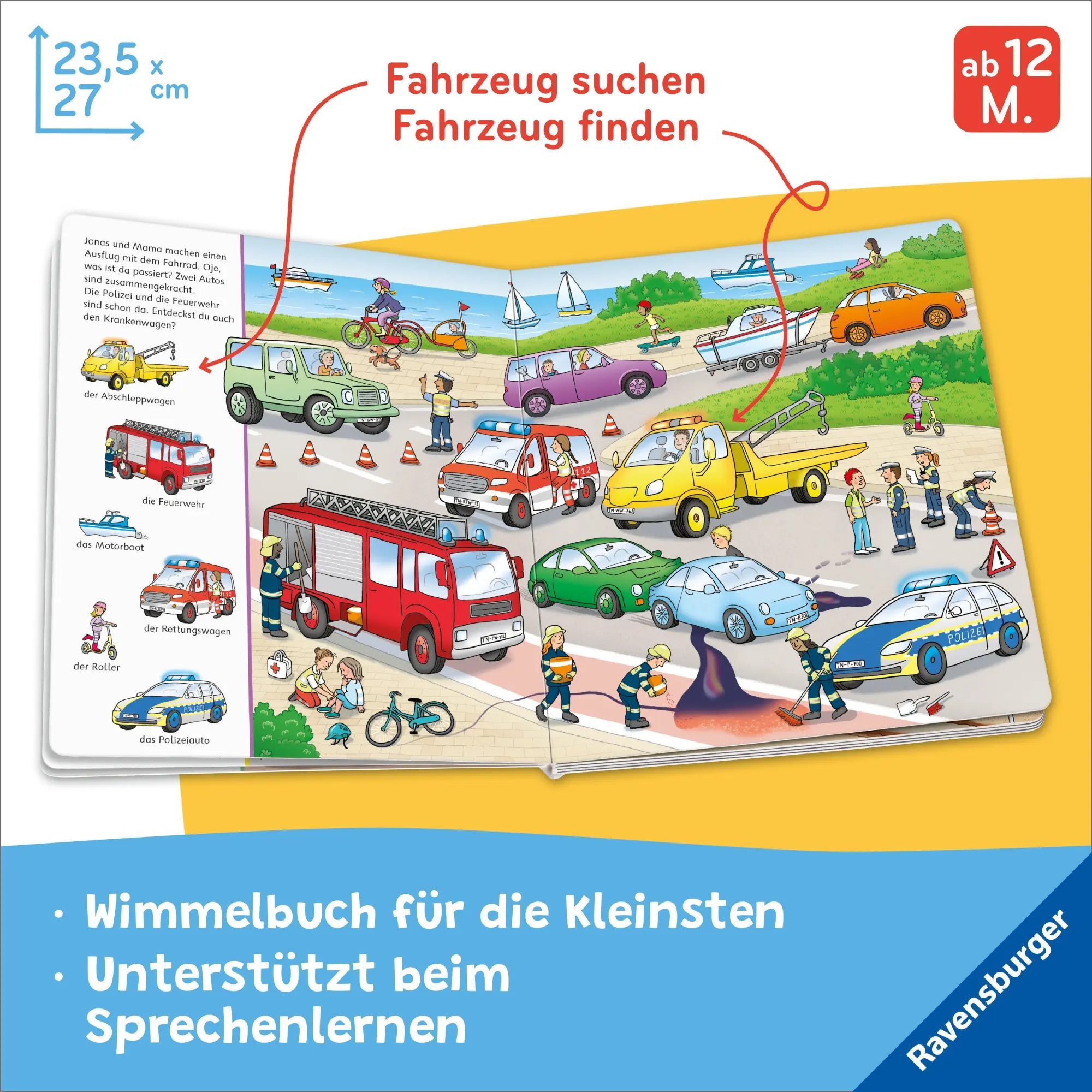 Bild: 9783473422524 | Mein erstes Sachen suchen Wimmelbuch: Fahrzeuge | Erste Wörter | Höck