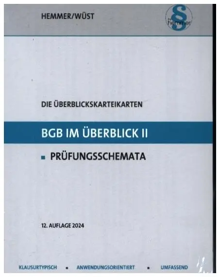 Cover: 9783968382524 | Überblickskarteikarten BGB im Überblick II - Nebengebiete | Box | 2024