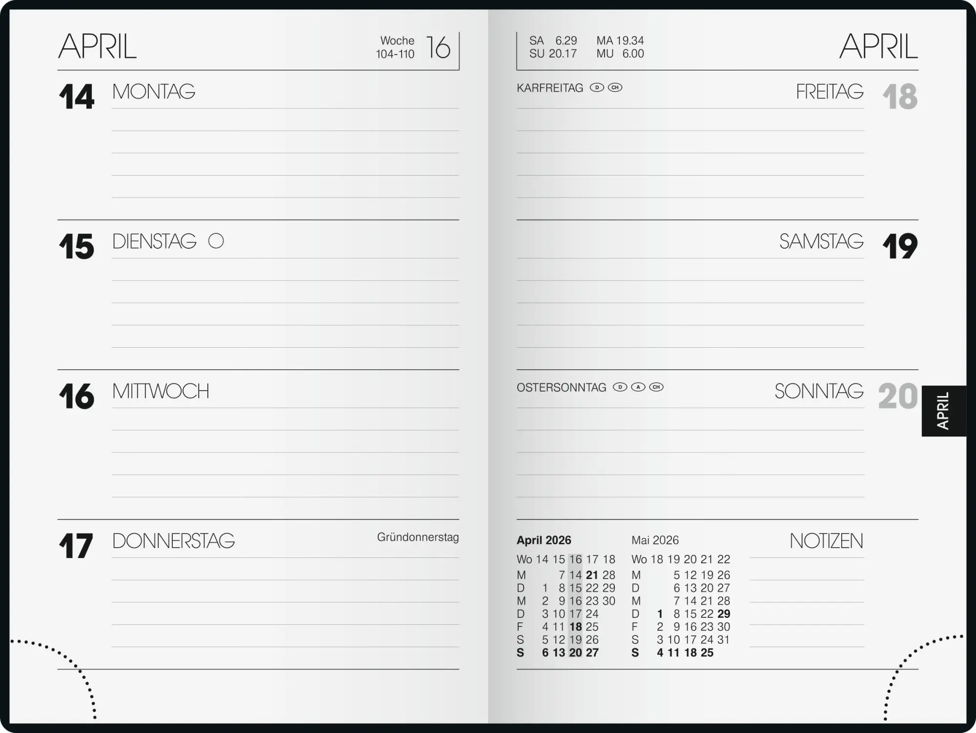 Bild: 4061947142624 | BRUNNEN 1072311906 Taschenkalender Mod. 723 2026 A7, Kunststoff,...