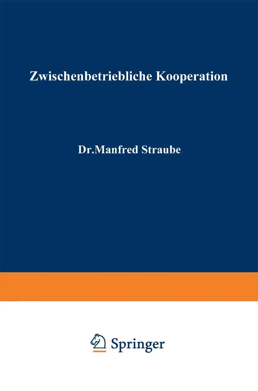 Cover: 9783409392624 | Zwischenbetriebliche Kooperation | Manfred Straube | Taschenbuch