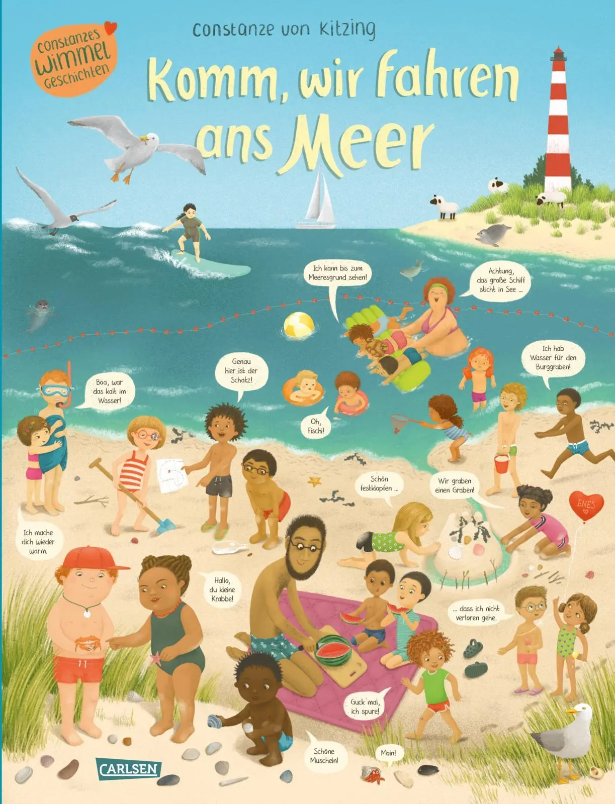 Cover: 9783551172624 | Komm, wir fahren ans Meer (Constanze von Kitzings Wimmelgeschichten 4)