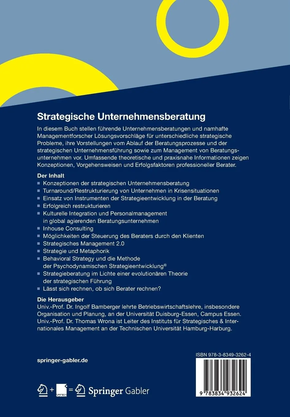 Rückseite: 9783834932624 | Strategische Unternehmensberatung | Konzeptionen - Prozesse - Methoden