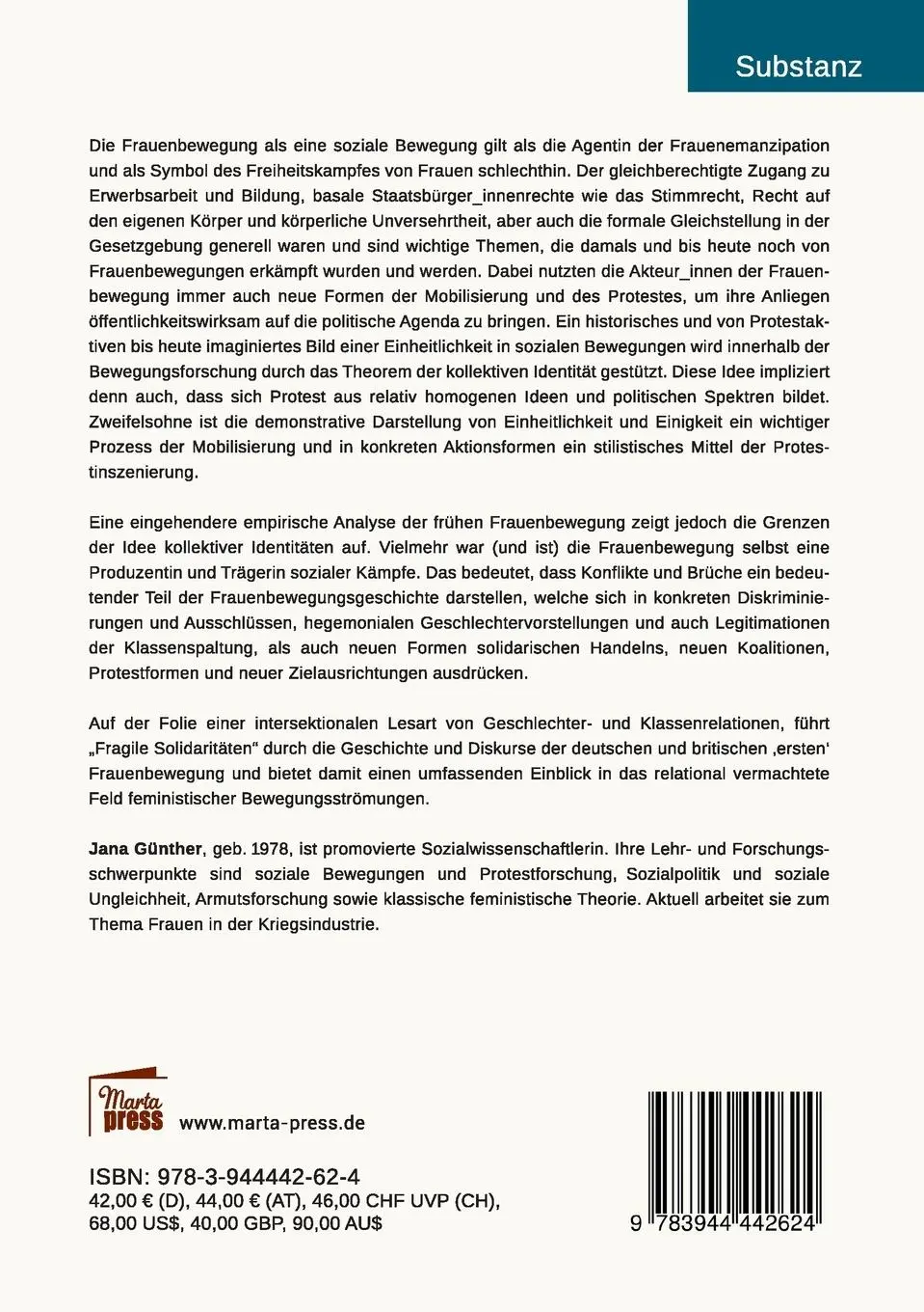 Rückseite: 9783944442624 | Fragile Solidaritäten | Jana Günther | Taschenbuch | 388 S. | Deutsch