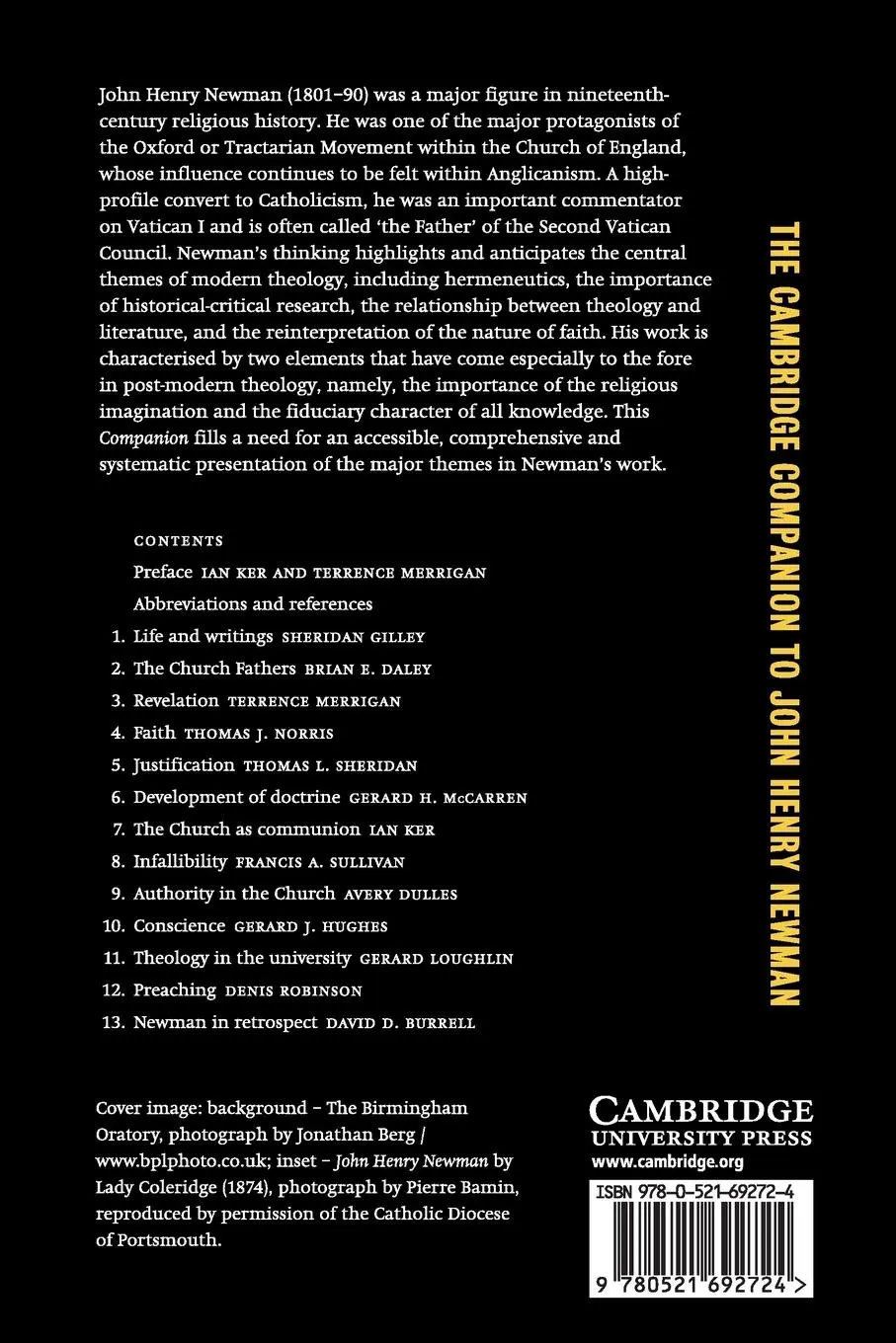 Rückseite: 9780521692724 | The Cambridge Companion to John Henry Newman | Ian Ker (u. a.) | Buch