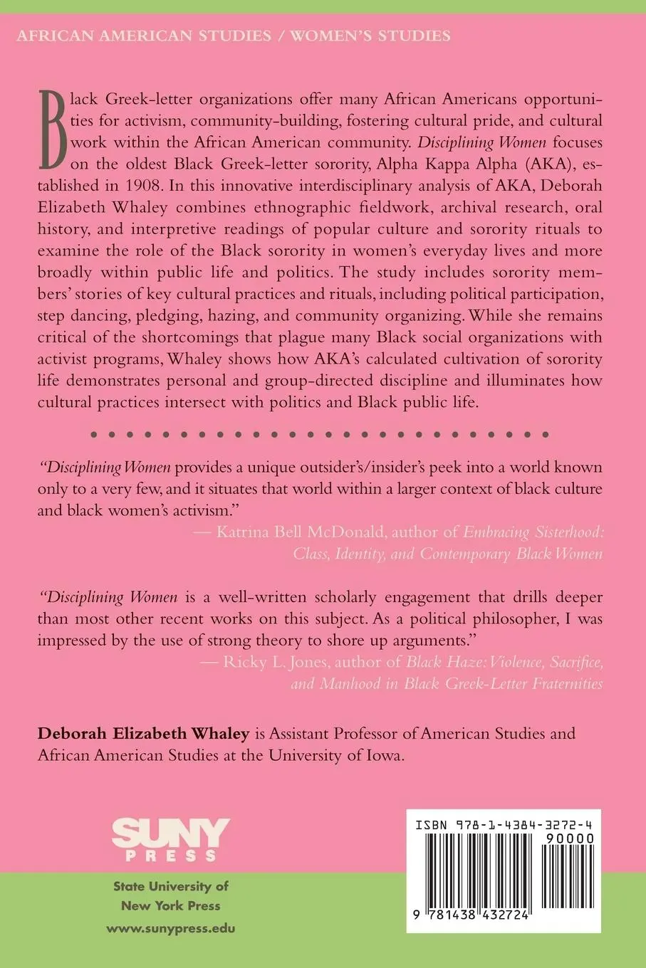 Rückseite: 9781438432724 | Disciplining Women | Deborah Elizabeth Whaley | Taschenbuch | Englisch