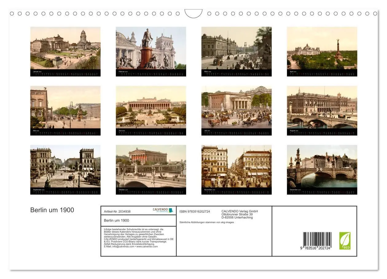 Bild: 9783516202724 | Berlin um 1900 (Wandkalender 2026 DIN A3 quer), CALVENDO...