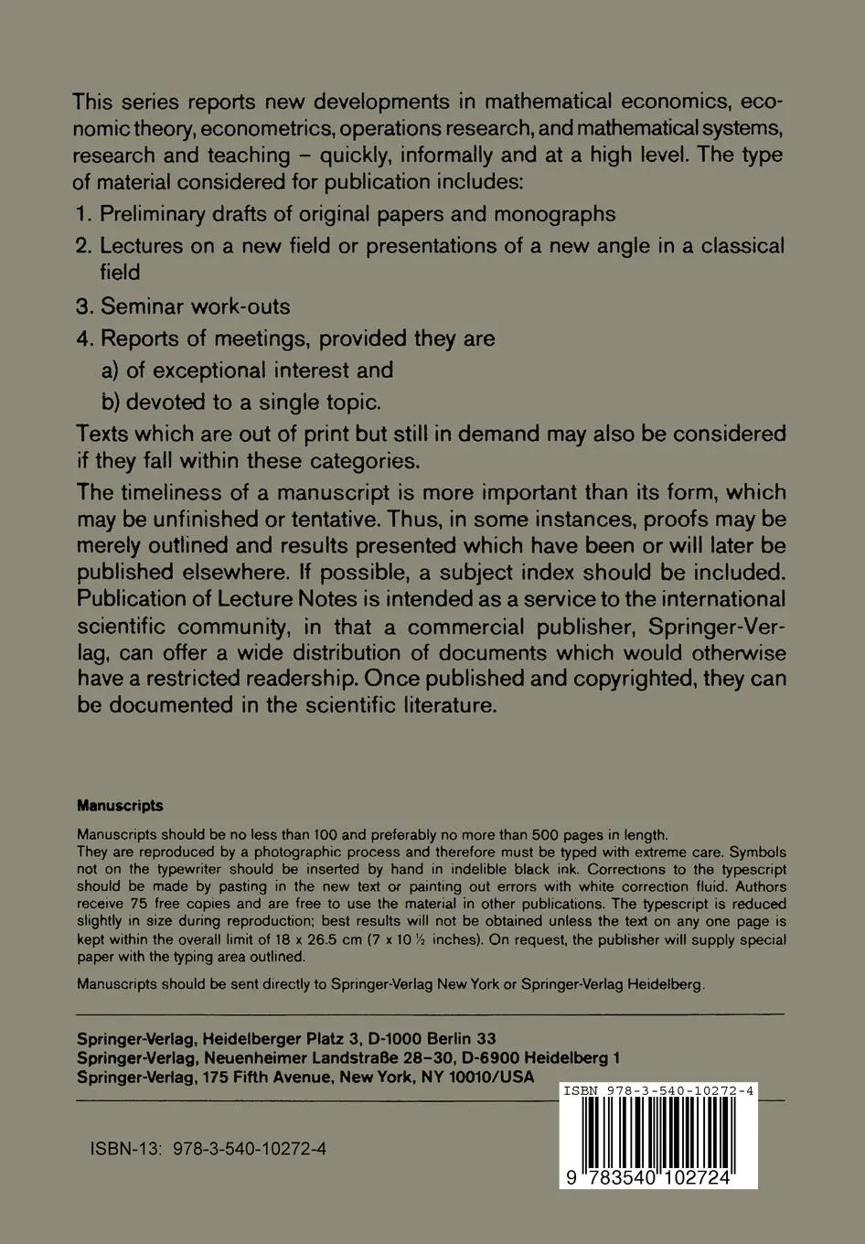 Rückseite: 9783540102724 | Barriers to Entry | A Theoretical Treatment | C. C. V. Weizsäcker | vi