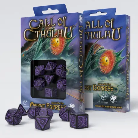 Cover: 5907699492824 | COC Horror on the Orient Express Black &amp; purple Dice Set | QWOCTO51