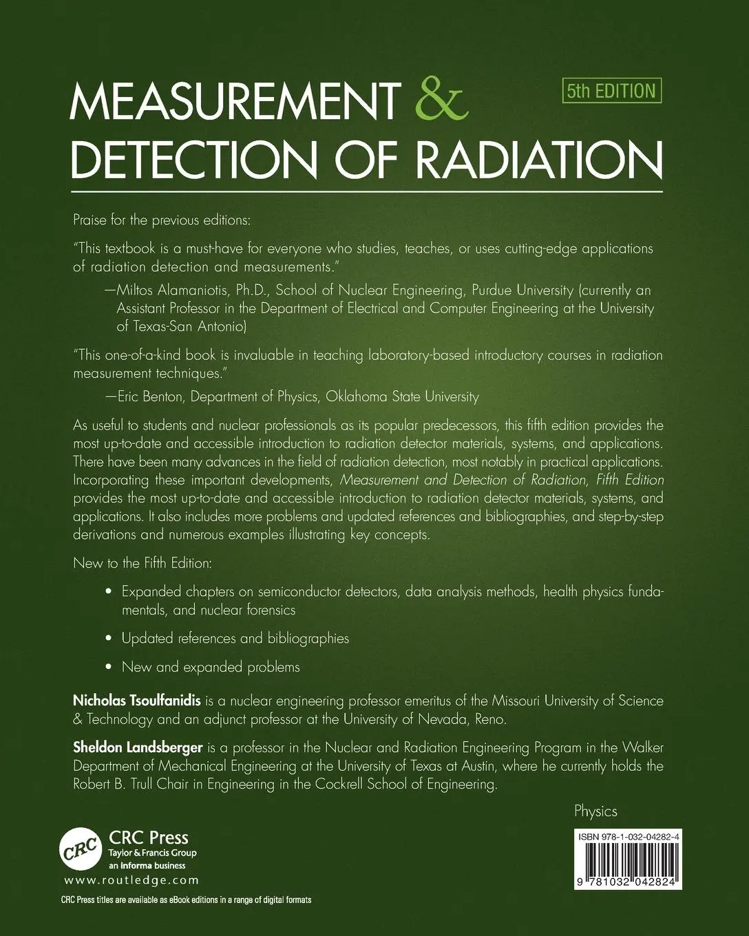 Rückseite: 9781032042824 | Measurement and Detection of Radiation | Nicholas Tsoulfanidis (u. a.)