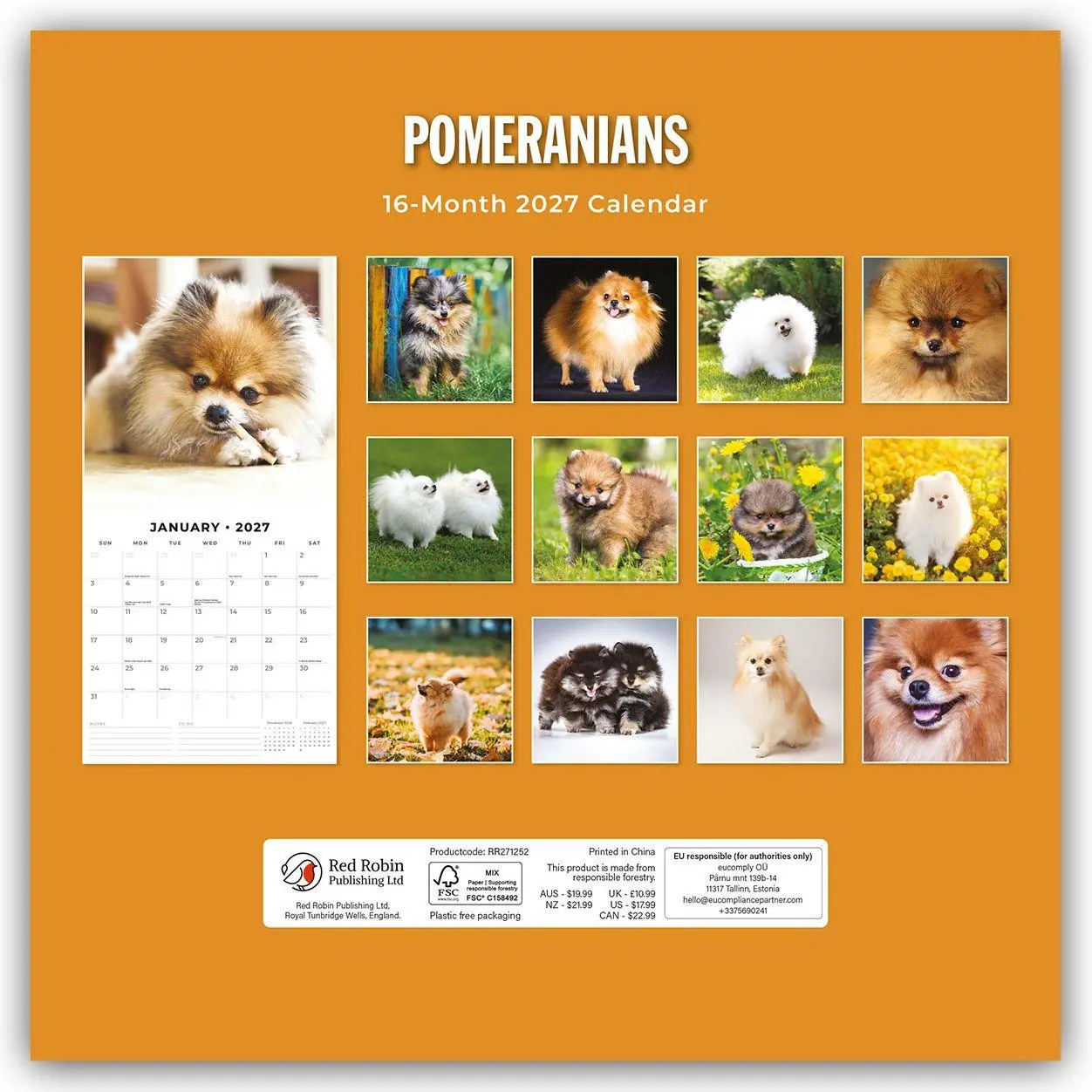 Rückseite: 9781837012824 | Pomeranians - Zwergspitz - Pomeranian Zwergspitz 2027 -...
