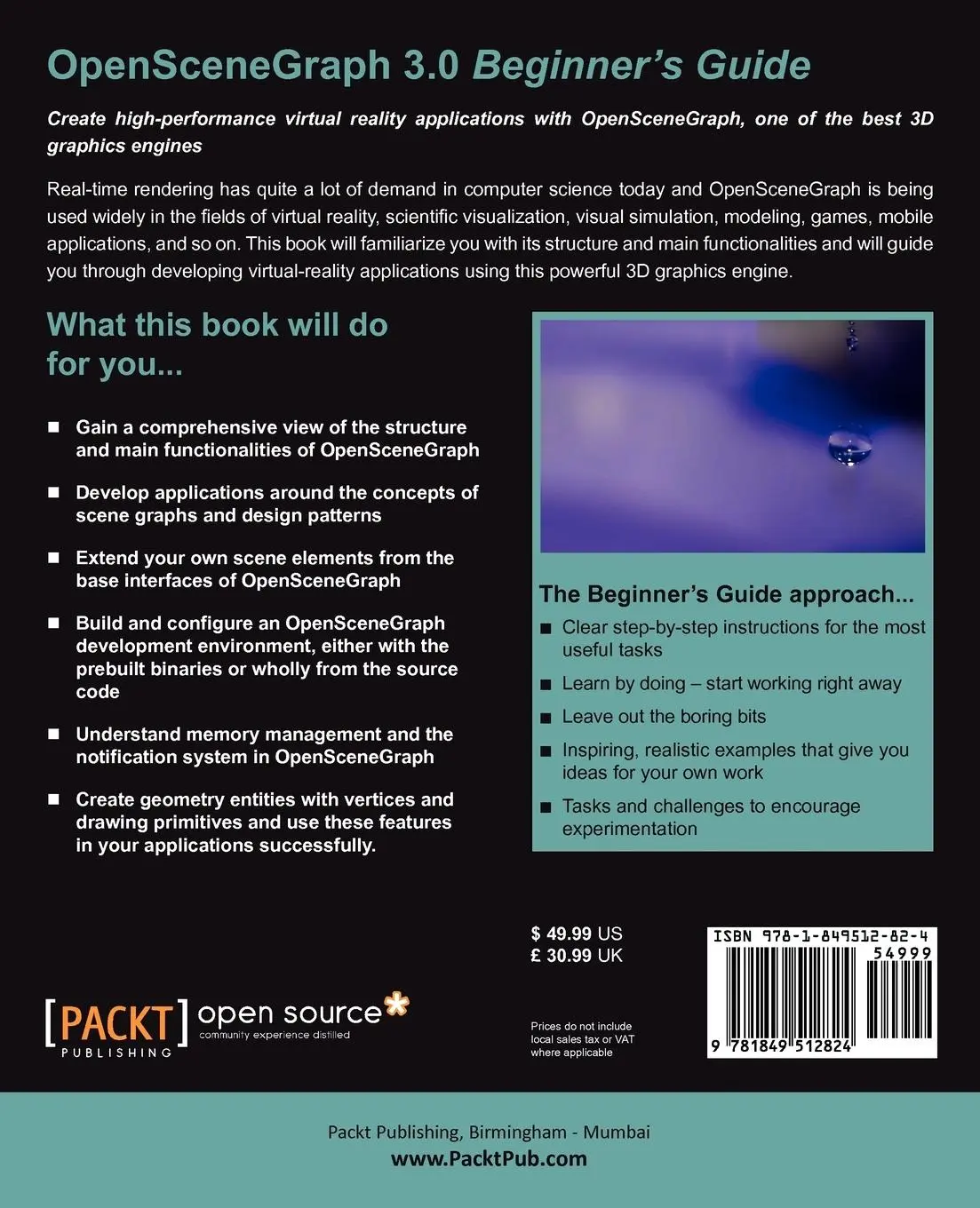 Rückseite: 9781849512824 | Openscenegraph 3.0 | Beginner's Guide | Rui Wang (u. a.) | Taschenbuch
