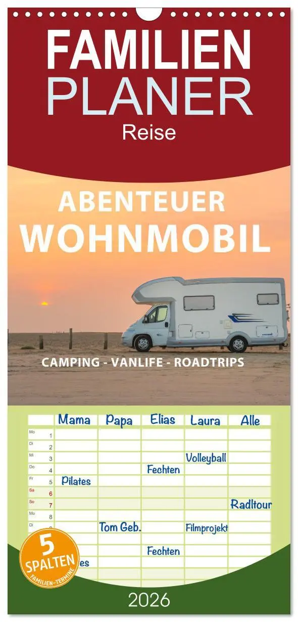 Cover: 9783516502824 | Familienplaner 2026 - Abenteuer Wohnmobil - Camping, Vanlife,...