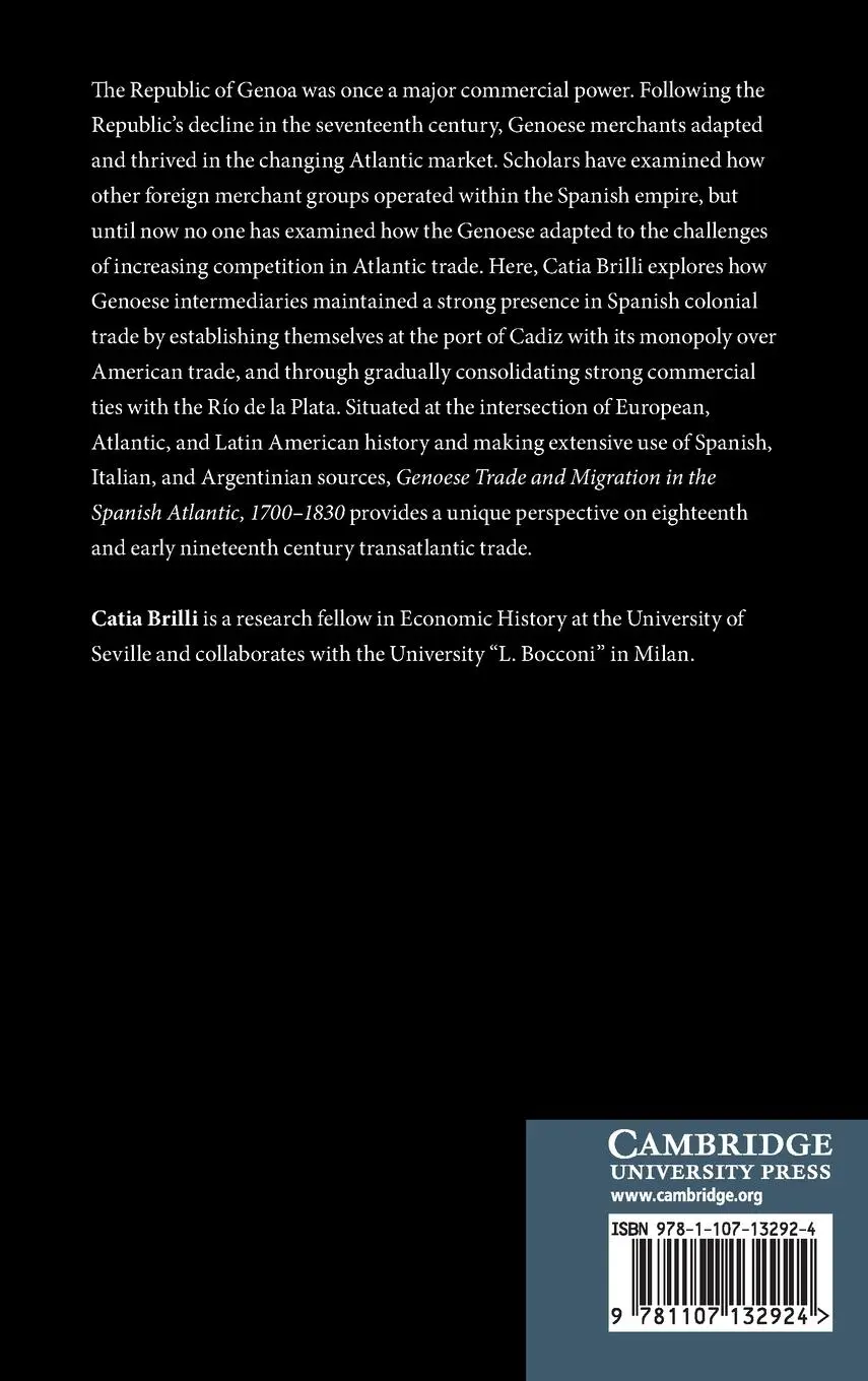 Rückseite: 9781107132924 | Genoese Trade and Migration in the Spanish Atlantic, 1700-1830 | Buch