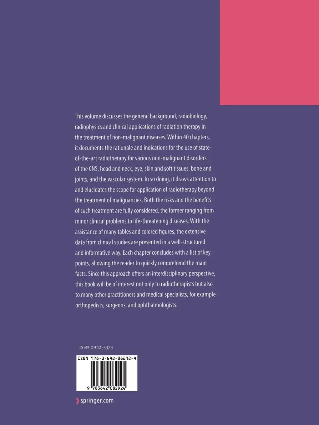 Rückseite: 9783642082924 | Radiotherapy for Non-Malignant Disorders | Seegenschmiedt (u. a.) | xv