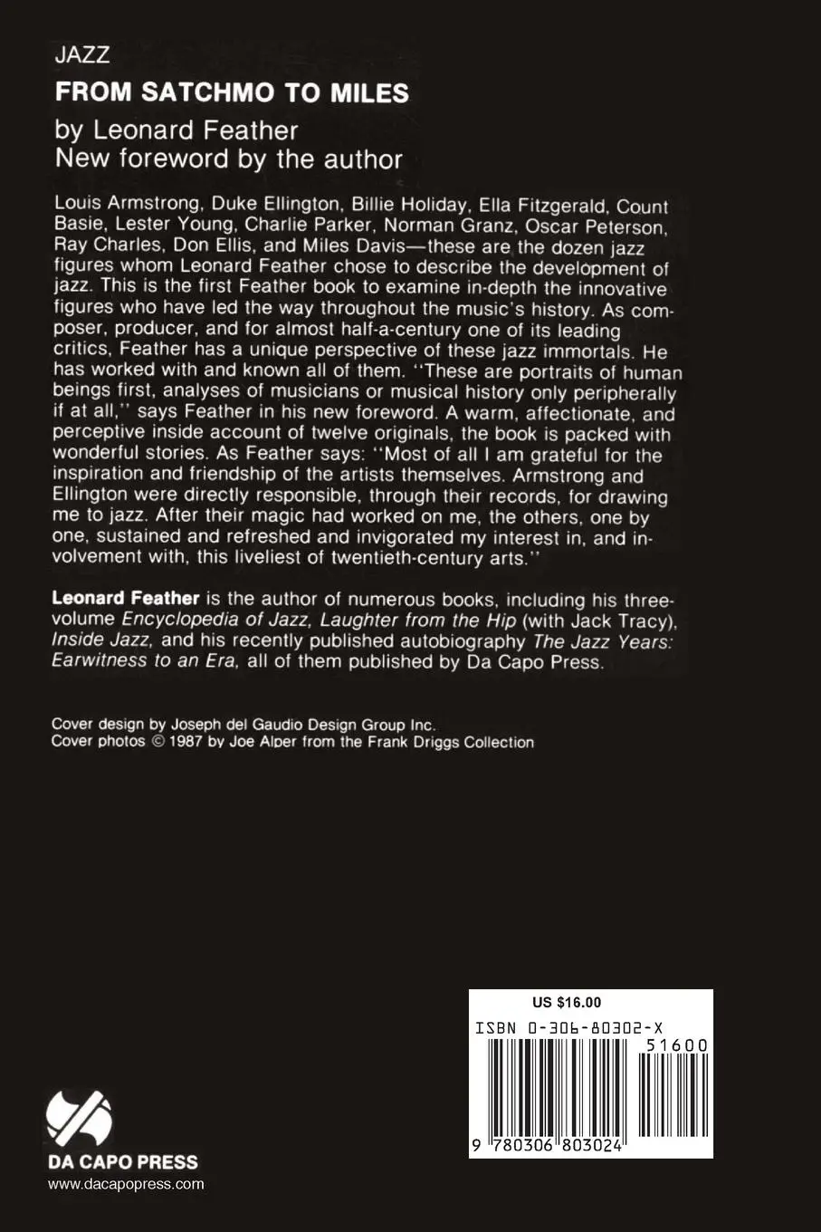 Rückseite: 9780306803024 | From Satchmo to Miles | Leonard Feather | Taschenbuch | Englisch