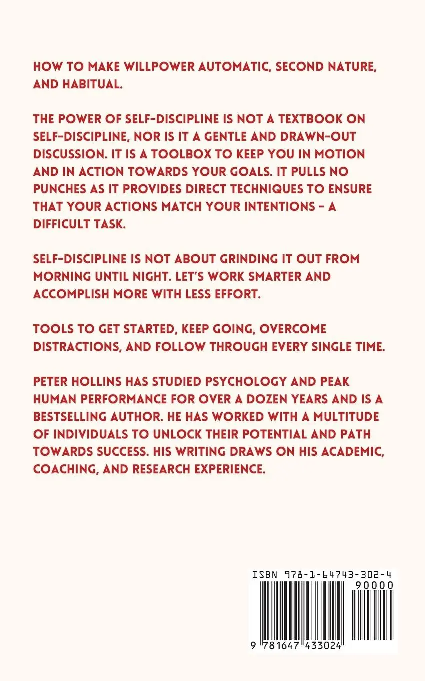 Rückseite: 9781647433024 | The Power of Self-Discipline | Peter Hollins | Taschenbuch | Englisch