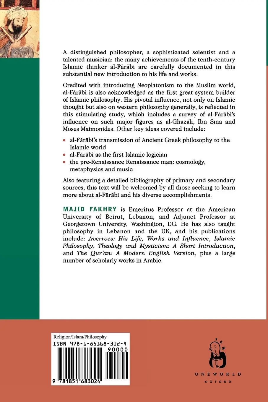 Rückseite: 9781851683024 | Al-Farabi, Founder of Islamic Neoplatonism | Majid Fakhry | Buch
