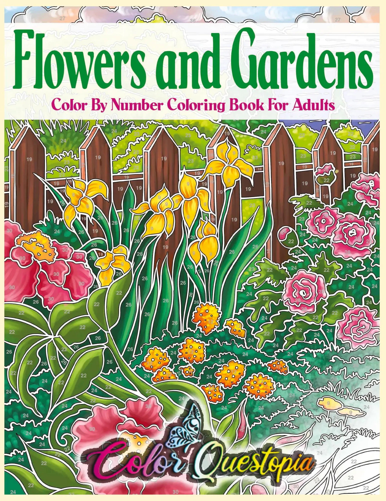 Cover: 9781954883024 | Flowers and Gardens Color By Number Coloring Book for Adults | Buch