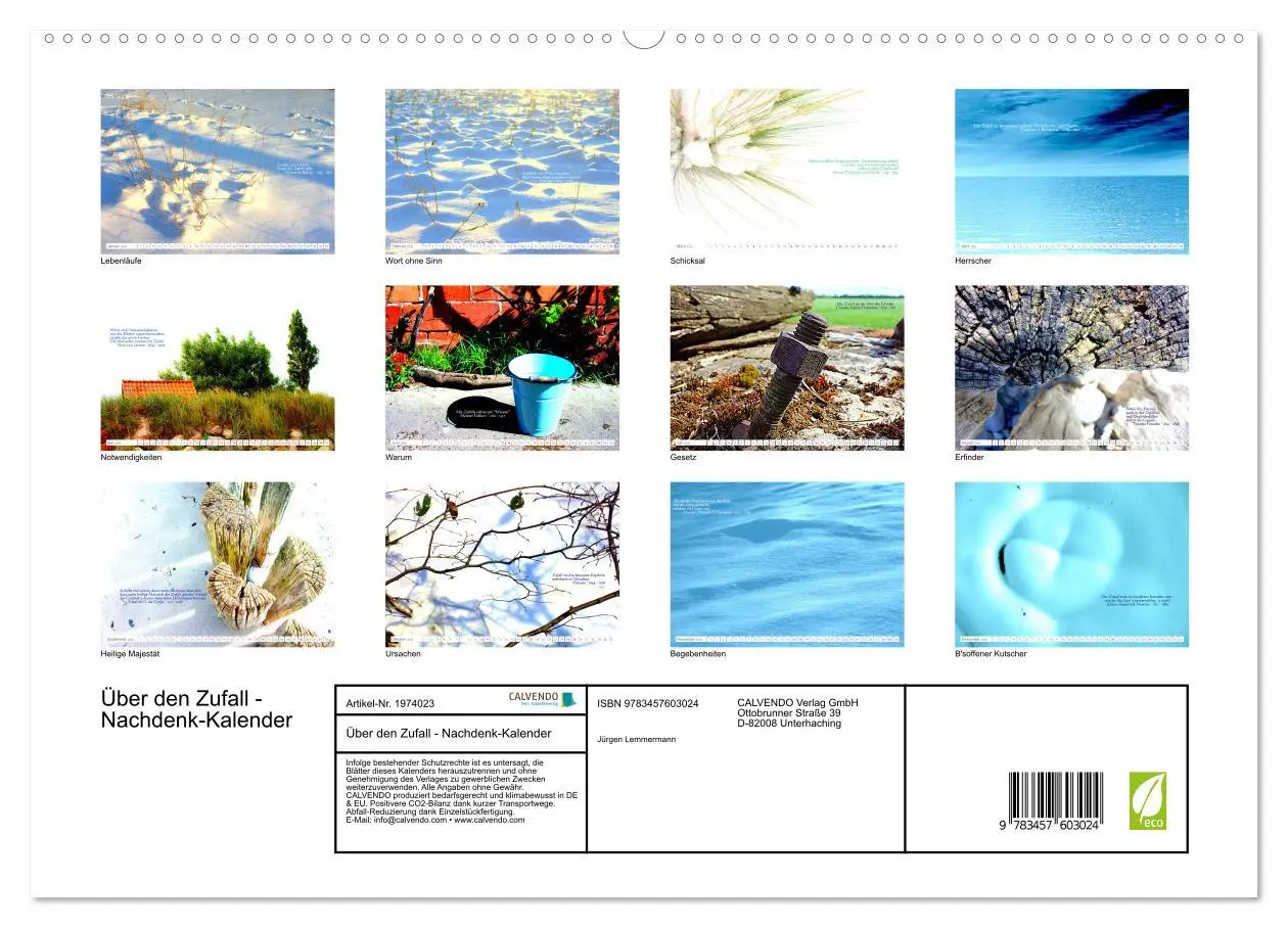 Bild: 9783457603024 | Über den Zufall - Nachdenk-Kalender (Wandkalender 2026 DIN A2...
