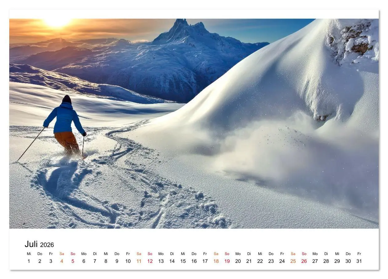 Bild: 9783516623024 | Skifahren - endlich Schnee (Wandkalender 2026 DIN A3 quer),...