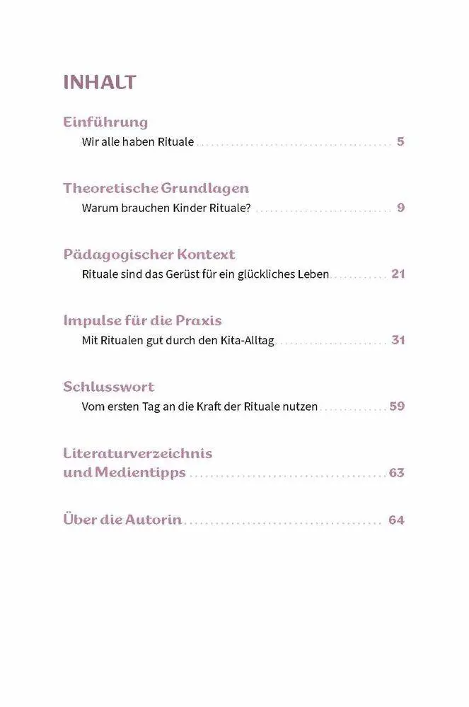 Bild: 9783834653024 | Rituale in der Kita | Vertrauen schaffen &amp; Orientierung geben | Buch