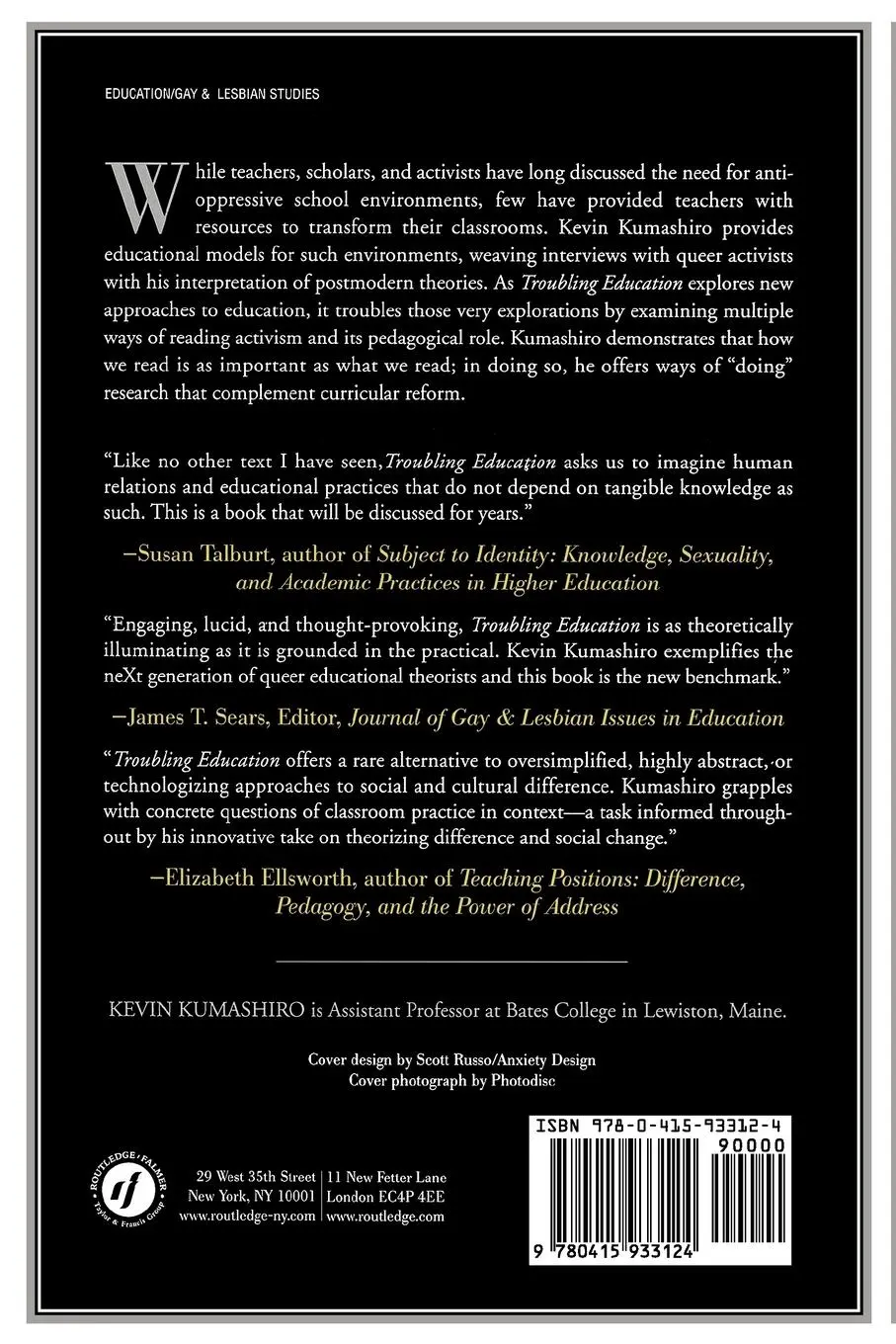 Rückseite: 9780415933124 | Troubling Education | "Queer" Activism and Anti-Oppressive Pedagogy