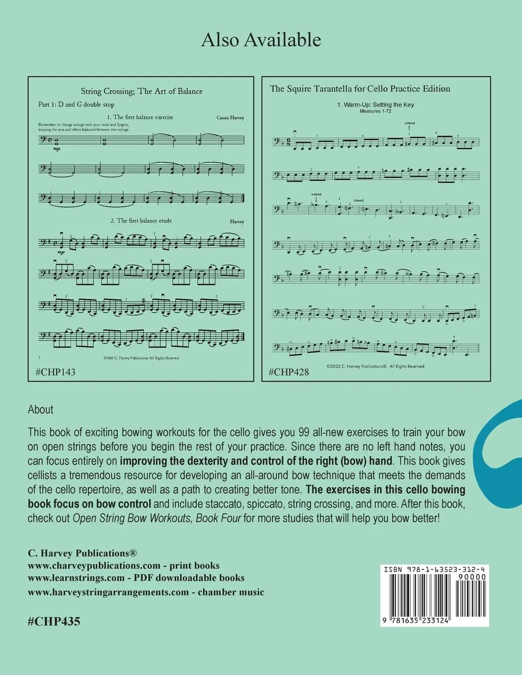Rückseite: 9781635233124 | Open-String Bow Workouts for Cello, Book Three | Cassia Harvey | Buch