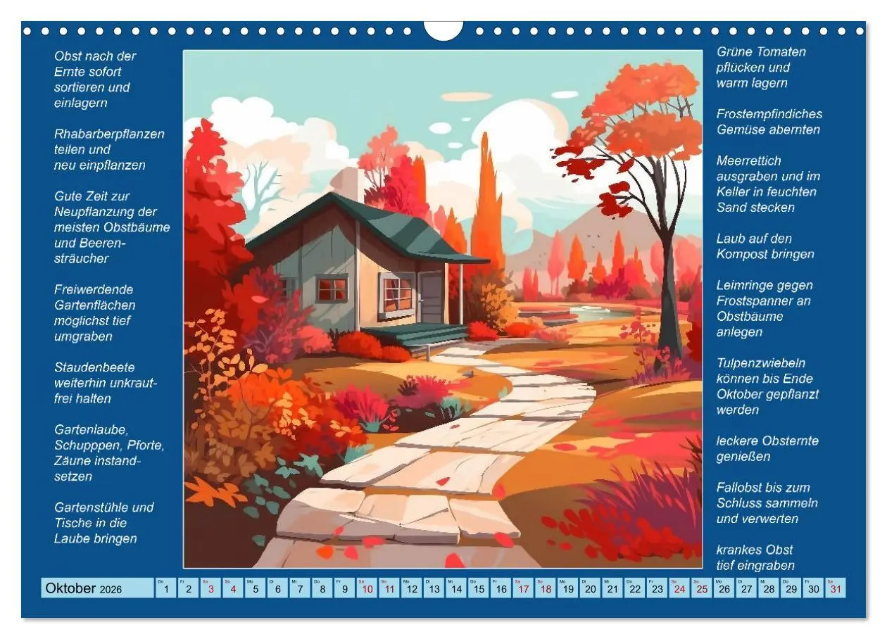 Bild: 9783457523124 | Was mache ich wann im Garten (Wandkalender 2026 DIN A3 quer),...