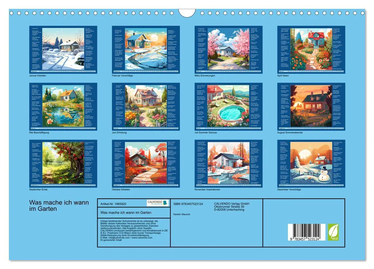 Bild: 9783457523124 | Was mache ich wann im Garten (Wandkalender 2026 DIN A3 quer),...