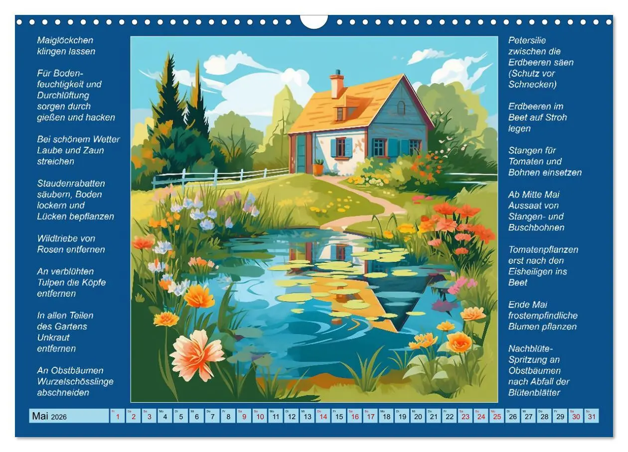 Bild: 9783457523124 | Was mache ich wann im Garten (Wandkalender 2026 DIN A3 quer),...