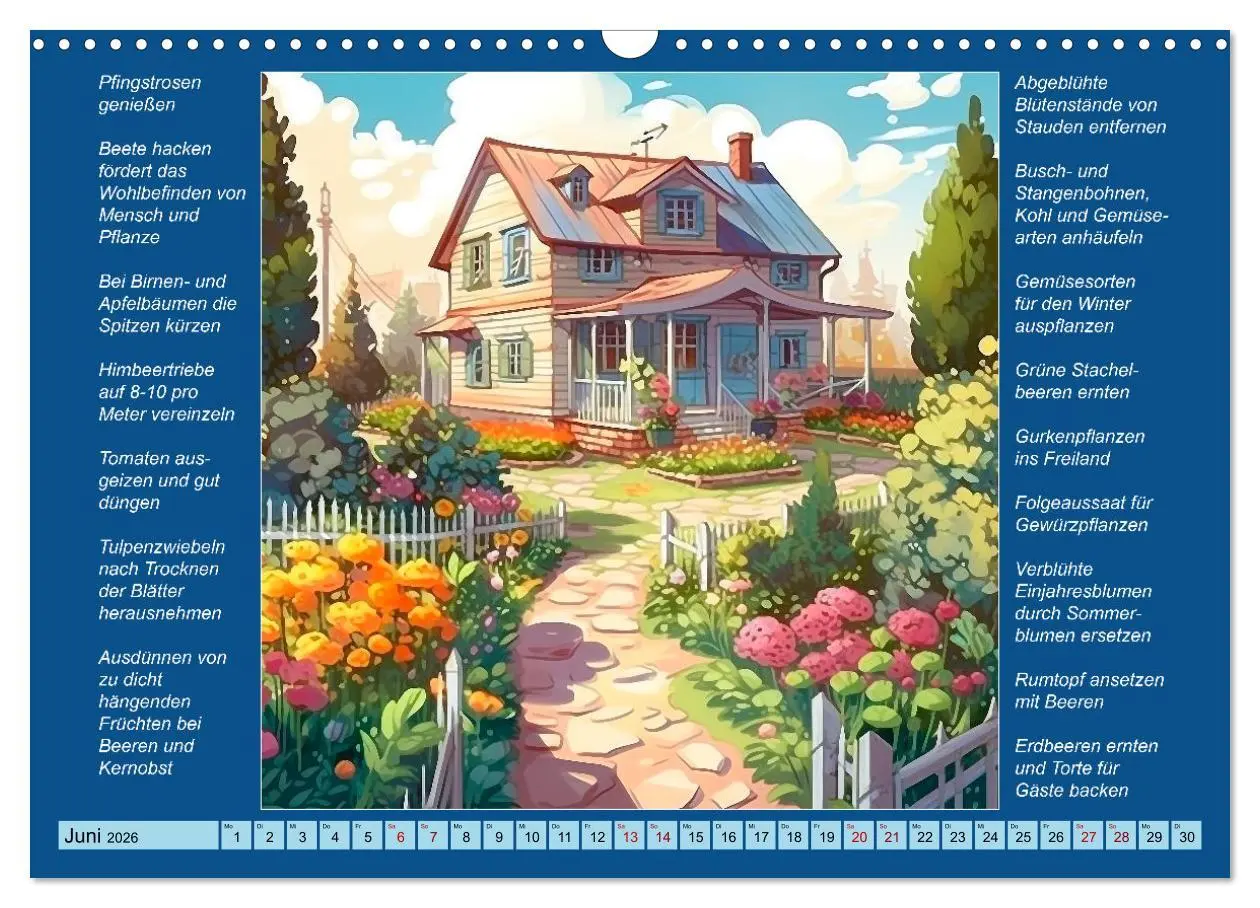 Bild: 9783457523124 | Was mache ich wann im Garten (Wandkalender 2026 DIN A3 quer),...