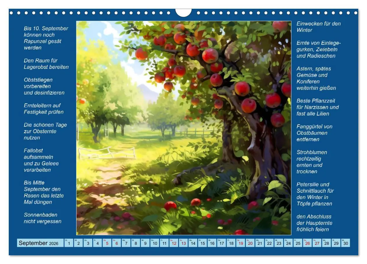 Bild: 9783457523124 | Was mache ich wann im Garten (Wandkalender 2026 DIN A3 quer),...