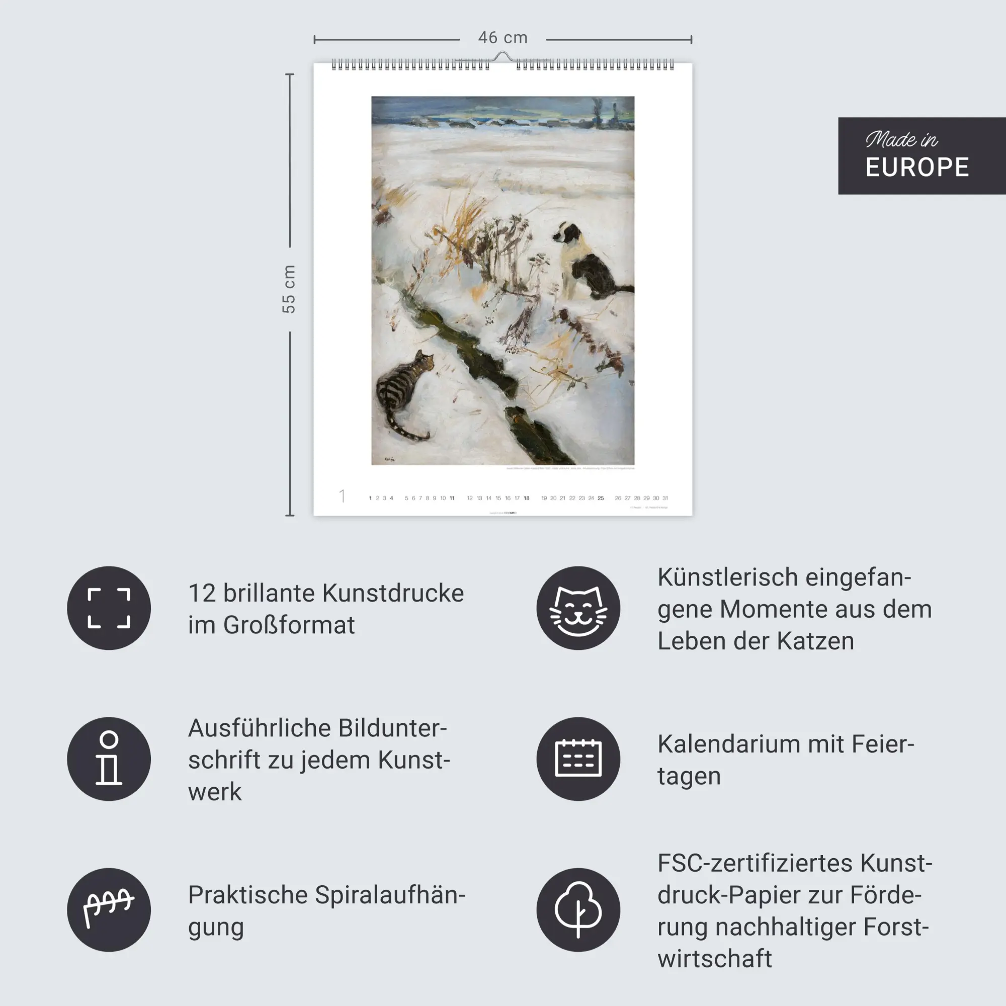 Bild: 9783839903124 | Katzen in der Kunst Edition Kalender 2026 | Bonnard | Kalender | 14 S.