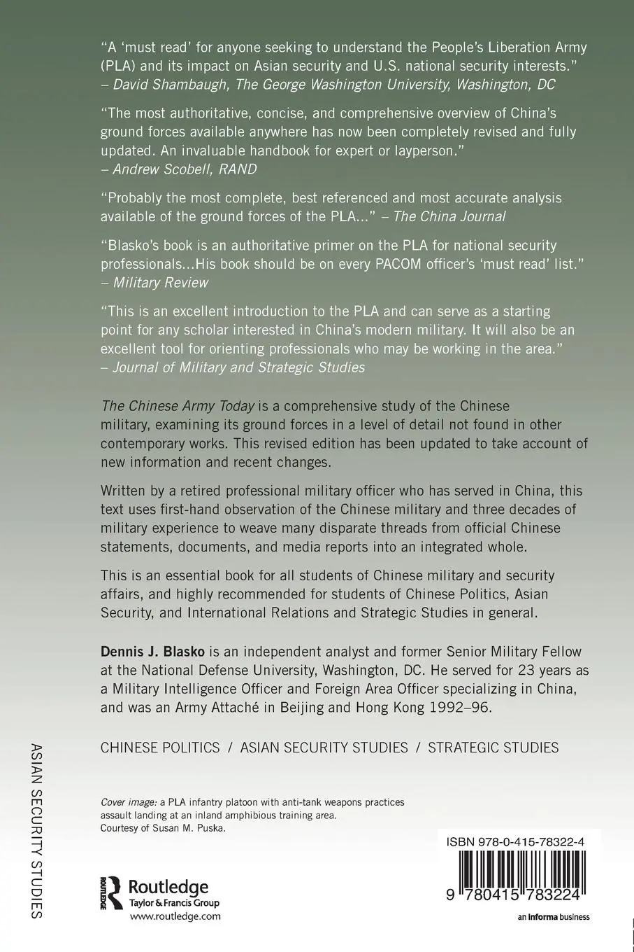 Rückseite: 9780415783224 | The Chinese Army Today | Dennis J. Blasko | Taschenbuch | Englisch
