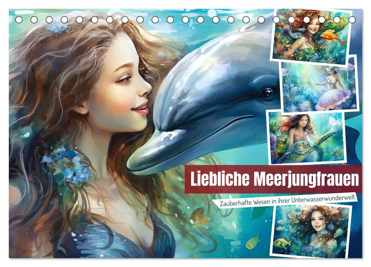 Cover: 9783457513224 | Liebliche Meerjungfrauen (Tischkalender 2026 DIN A5 quer), CALVENDO...