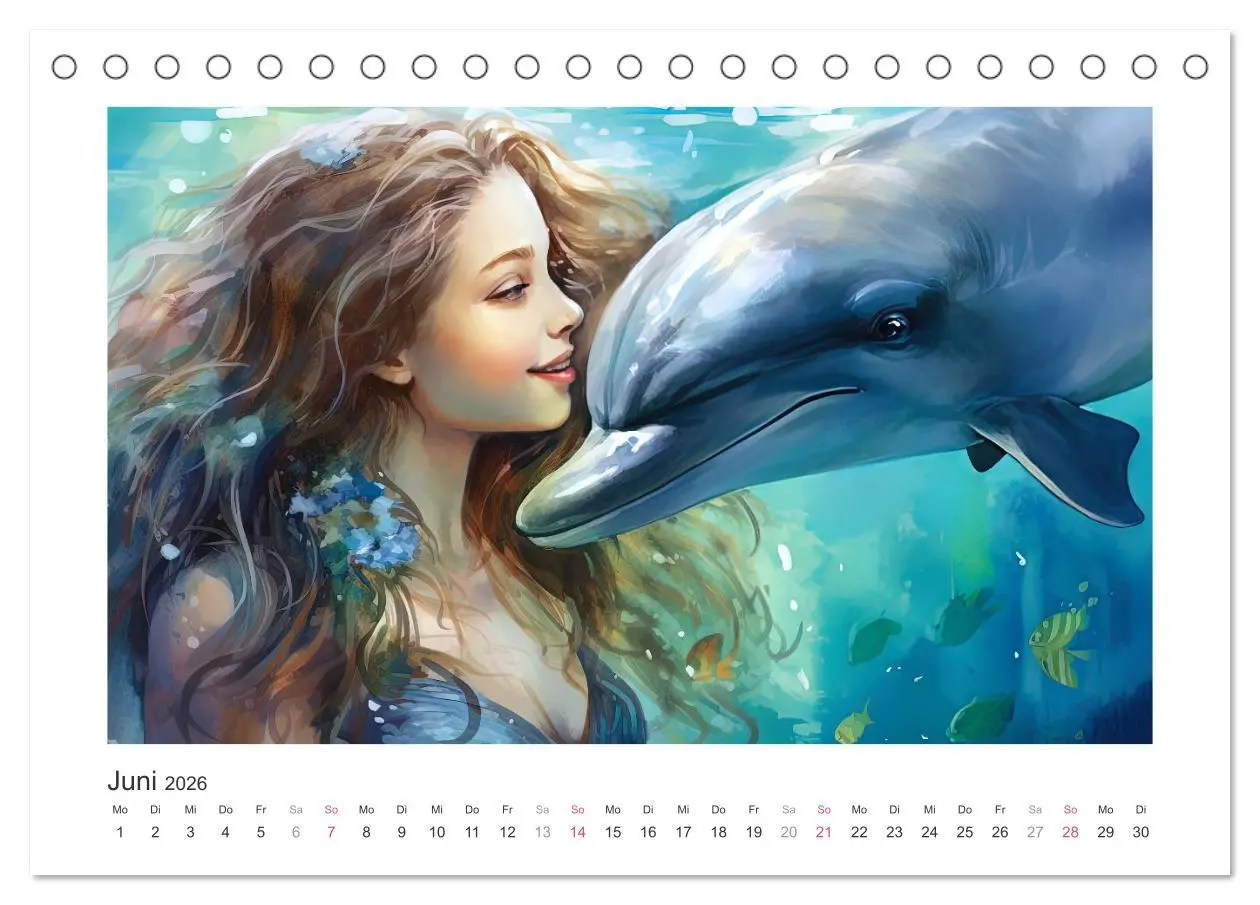 Bild: 9783457513224 | Liebliche Meerjungfrauen (Tischkalender 2026 DIN A5 quer), CALVENDO...