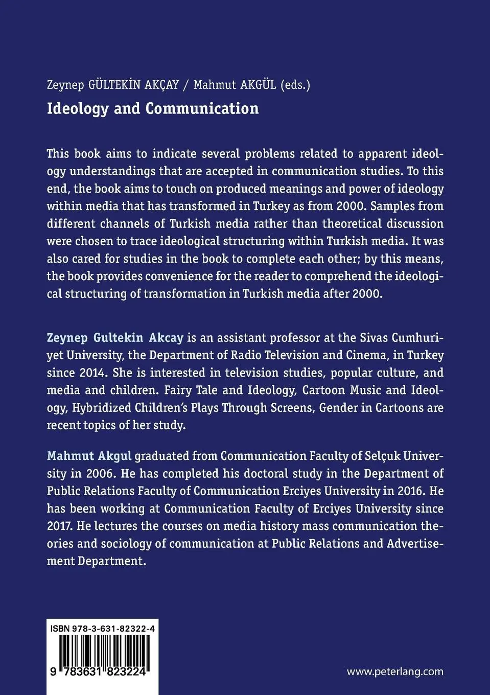 Rückseite: 9783631823224 | Ideology and Communication: | Mahmut Akgül (u. a.) | Taschenbuch
