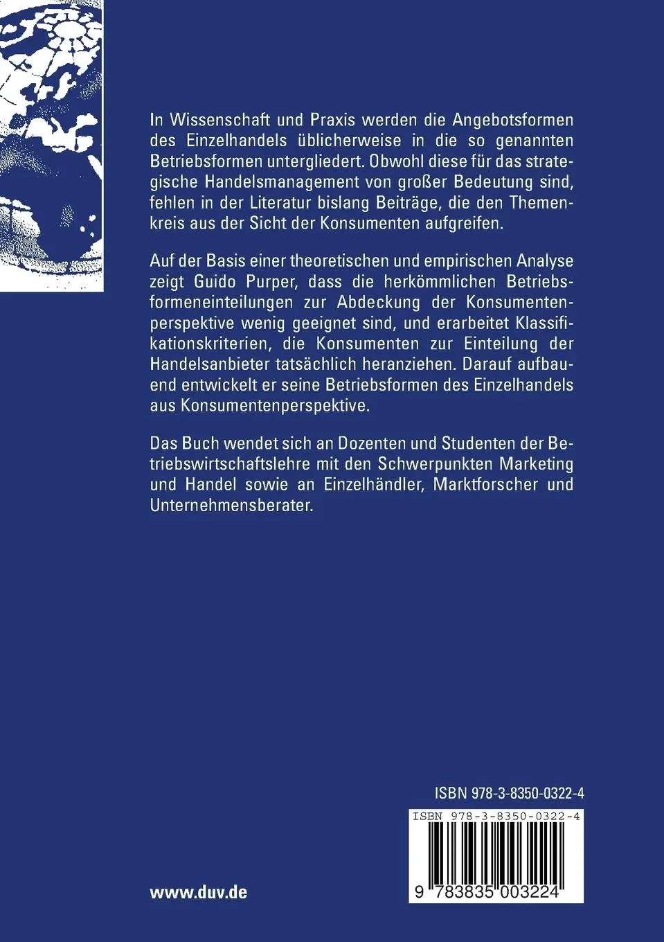 Rückseite: 9783835003224 | Die Betriebsformen des Einzelhandels aus Konsumentenperspektive | Buch