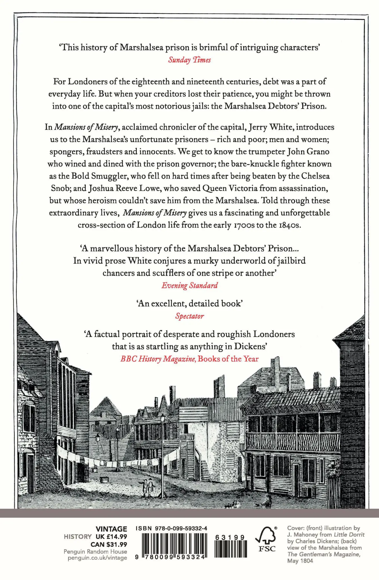 Rückseite: 9780099593324 | Mansions of Misery | A Biography of the Marshalsea Debtors' Prison