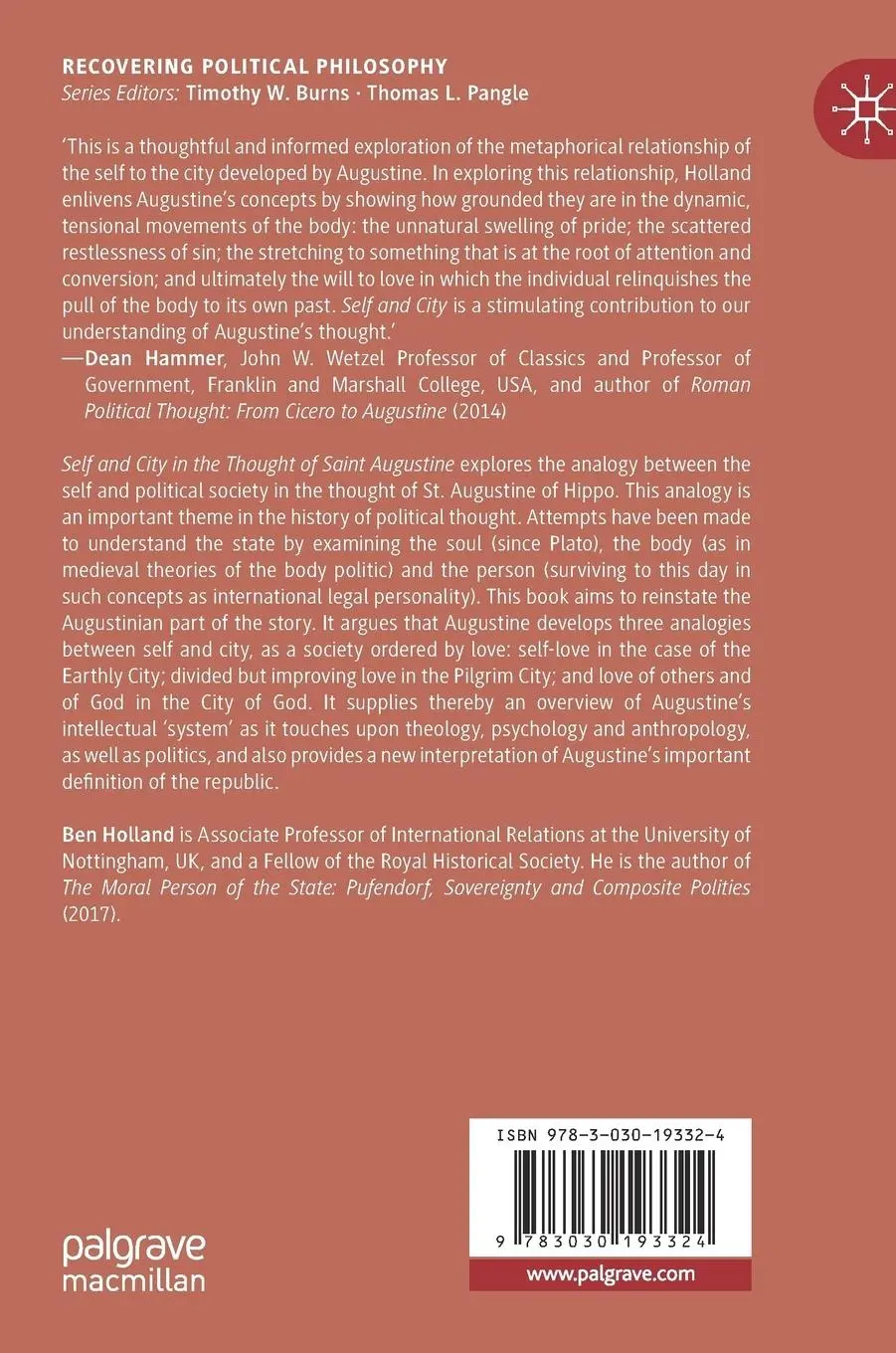 Rückseite: 9783030193324 | Self and City in the Thought of Saint Augustine | Ben Holland | Buch