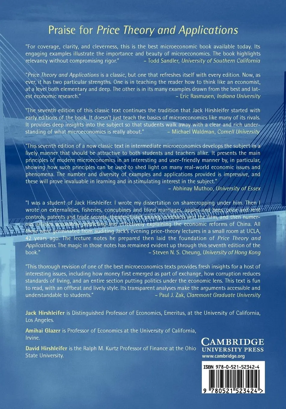 Rückseite: 9780521523424 | Price Theory and Applications | Decisions, Markets, and Information