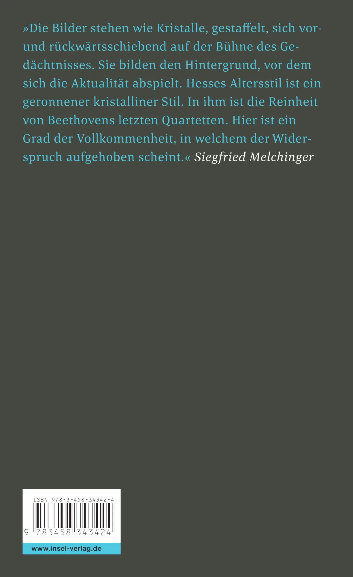 Rückseite: 9783458343424 | Briefe an Freunde | Rundbriefe 1946-1962 und späte Tagebücher | Hesse
