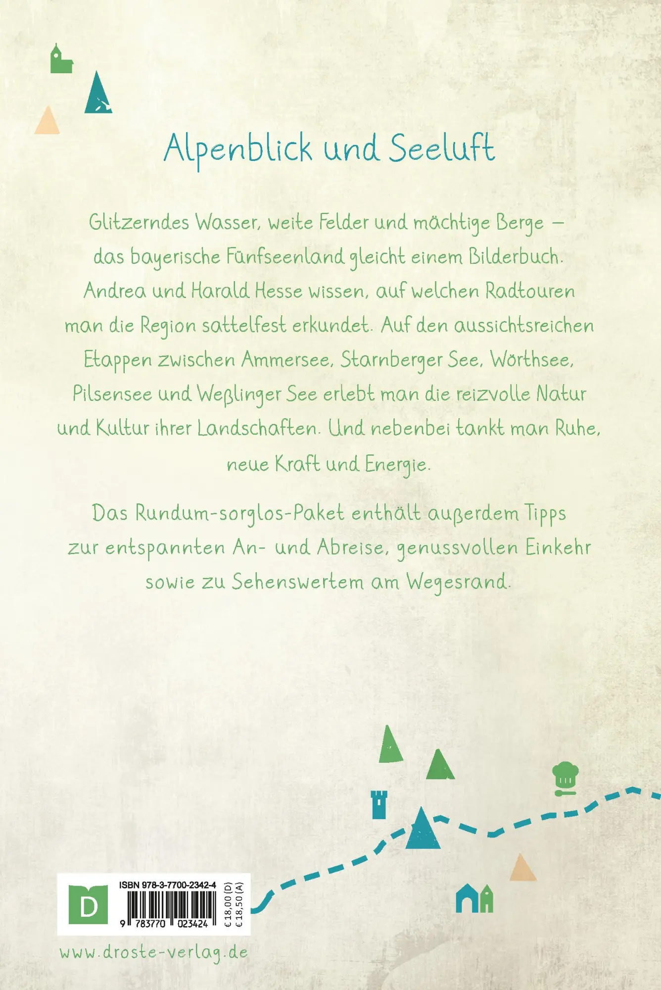 Rückseite: 9783770023424 | Fünfseenland. Radeln für die Seele | Wohlfühltouren | Hesse (u. a.)