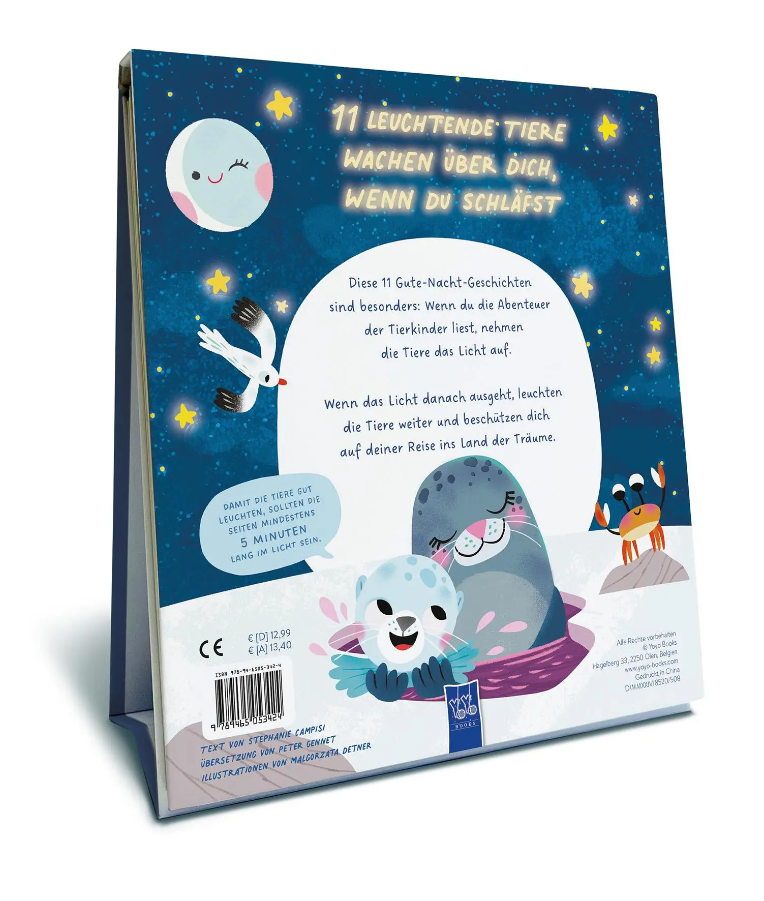Rückseite: 9789465053424 | Glow in the Dark - Meine Einschlaffreunde: Tierkinder | Campisi | Buch