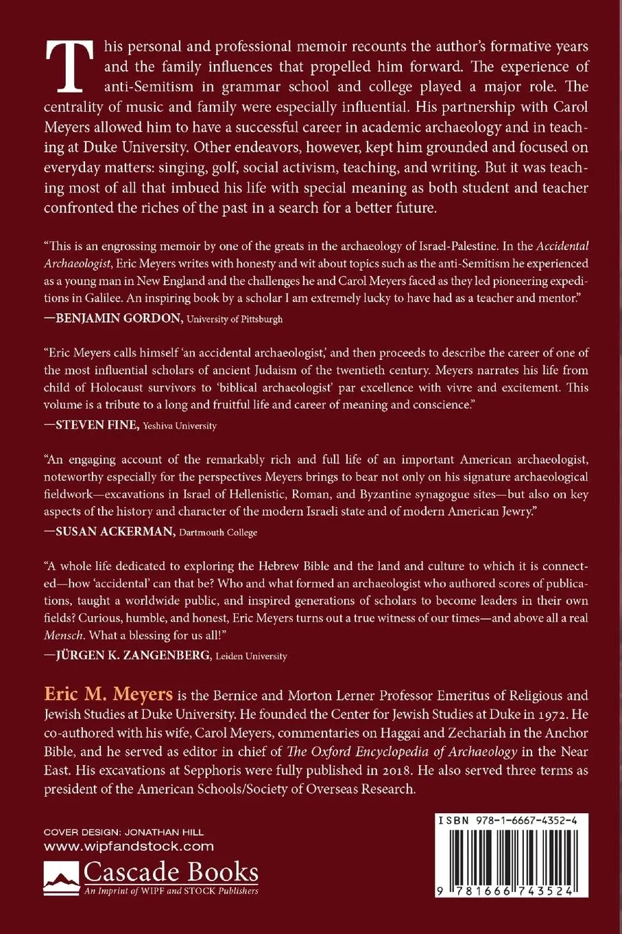 Rückseite: 9781666743524 | An Accidental Archaeologist | Eric M. Meyers | Taschenbuch | Englisch