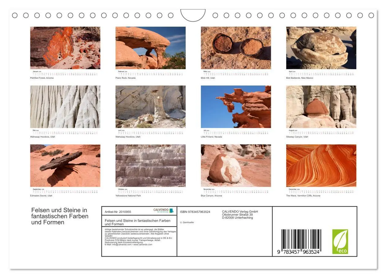 Bild: 9783457963524 | Felsen und Steine in fantastischen Farben und Formen (Wandkalender...