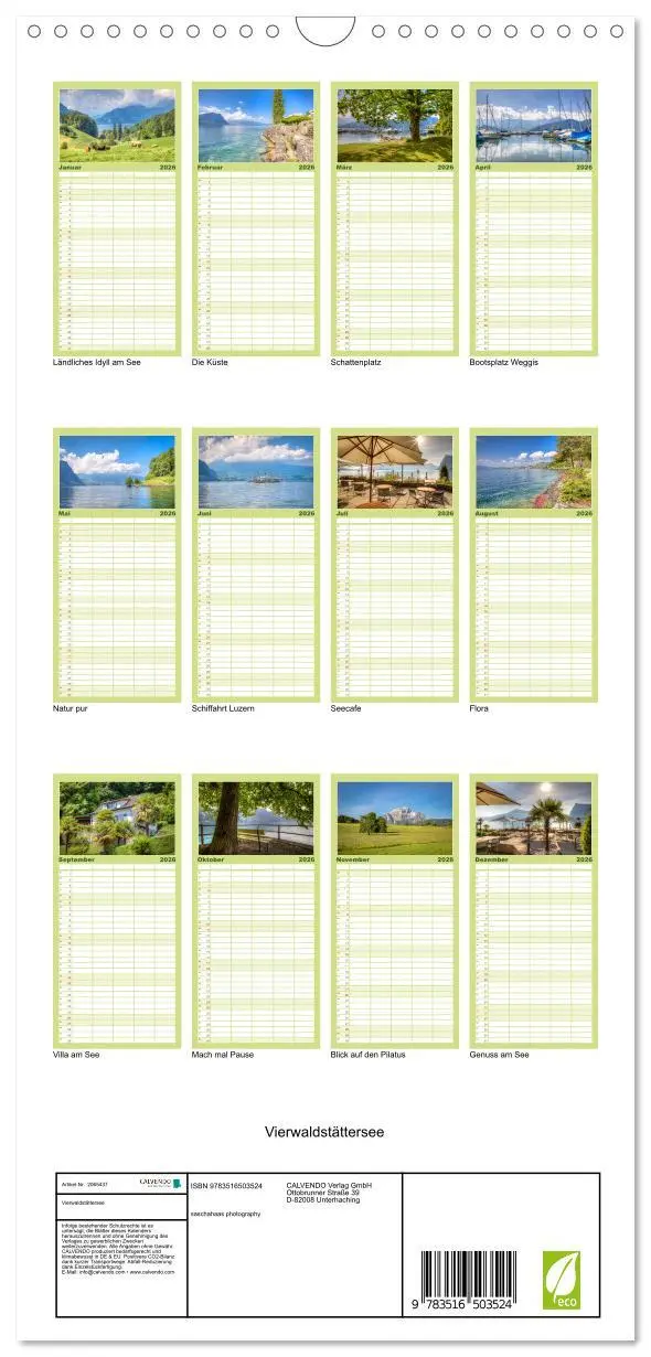 Bild: 9783516503524 | Familienplaner 2026 - Vierwaldstättersee mit 5 Spalten...